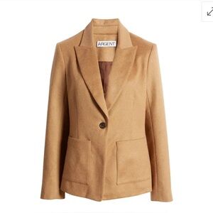 NWT Argent Patch Pocket Camel Wool Blazer